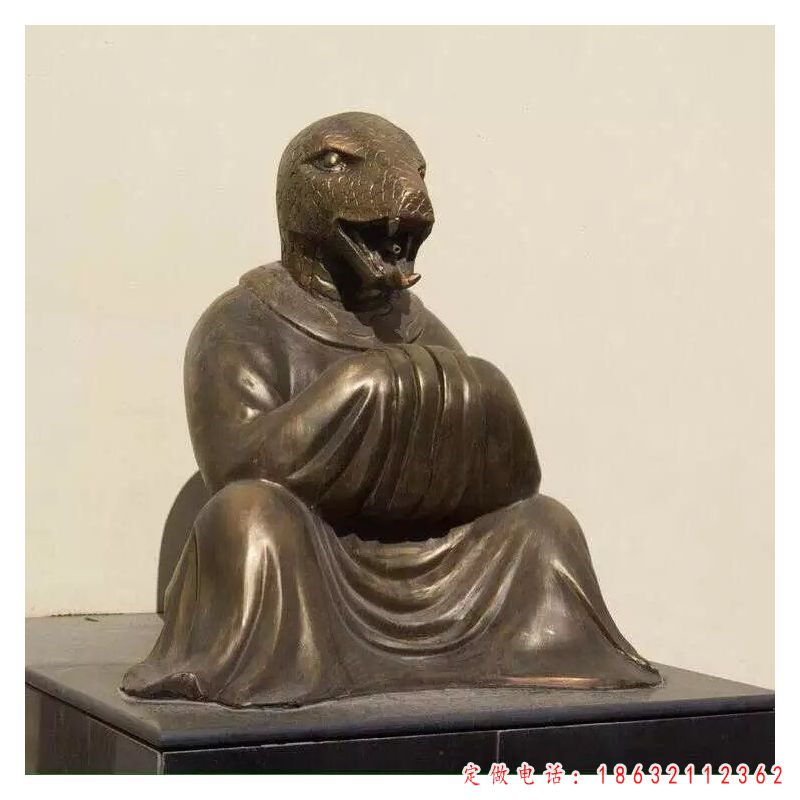 公园生肖蛇动物标志铜雕 （1）