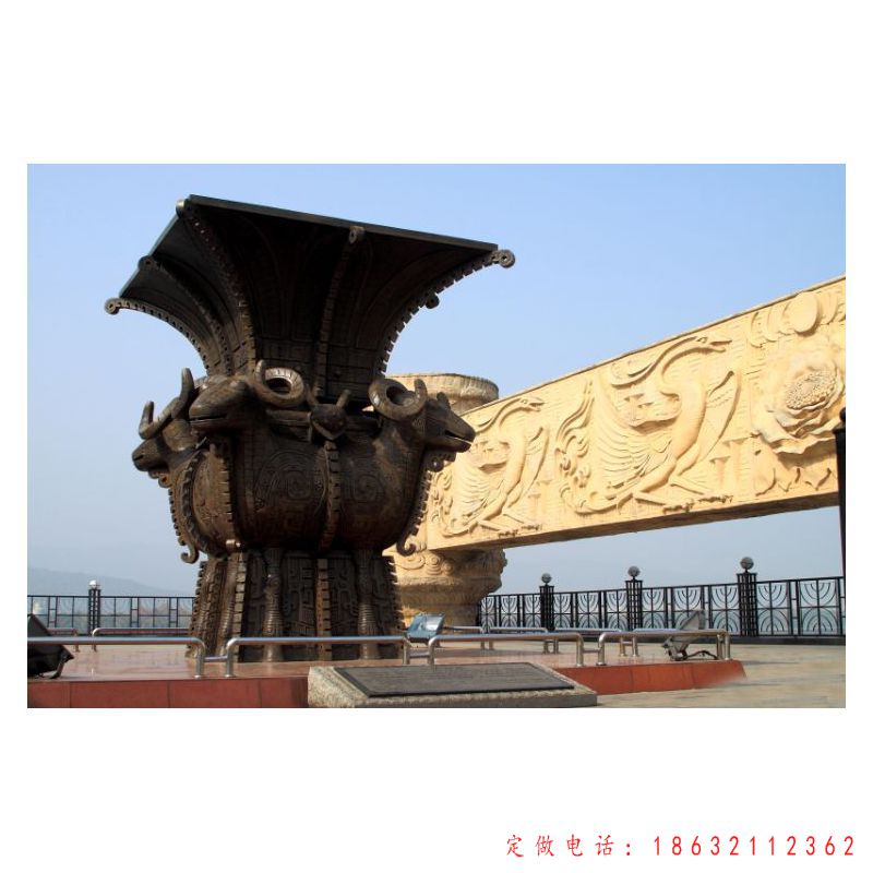 四羊方尊城市标志景观铜雕 （1）