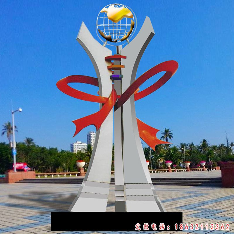 不锈钢企业标志地球仪雕塑 （1）
