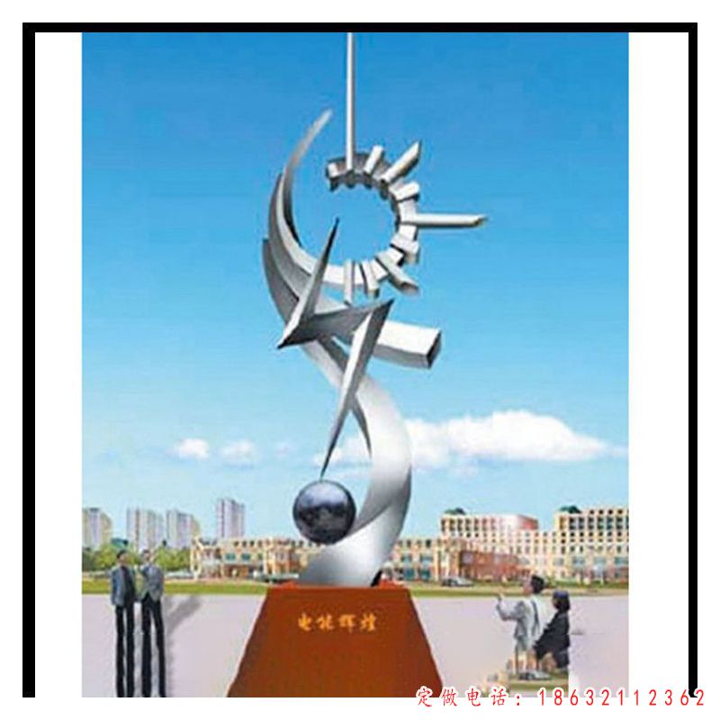 不锈钢镜面标志企业雕塑（1）