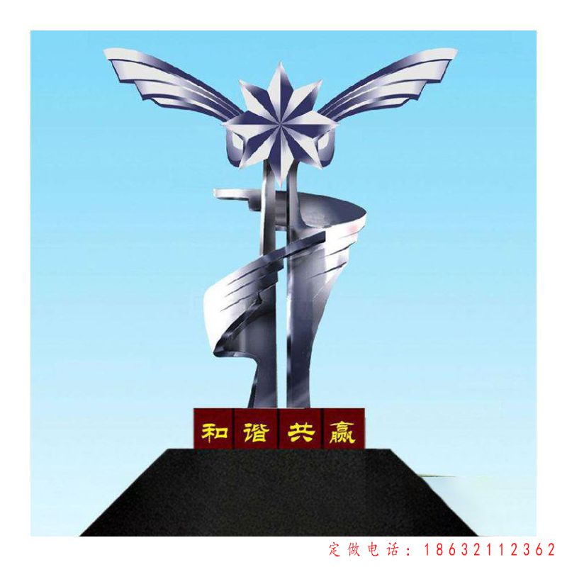 不锈钢企业樱花标志雕塑（1）