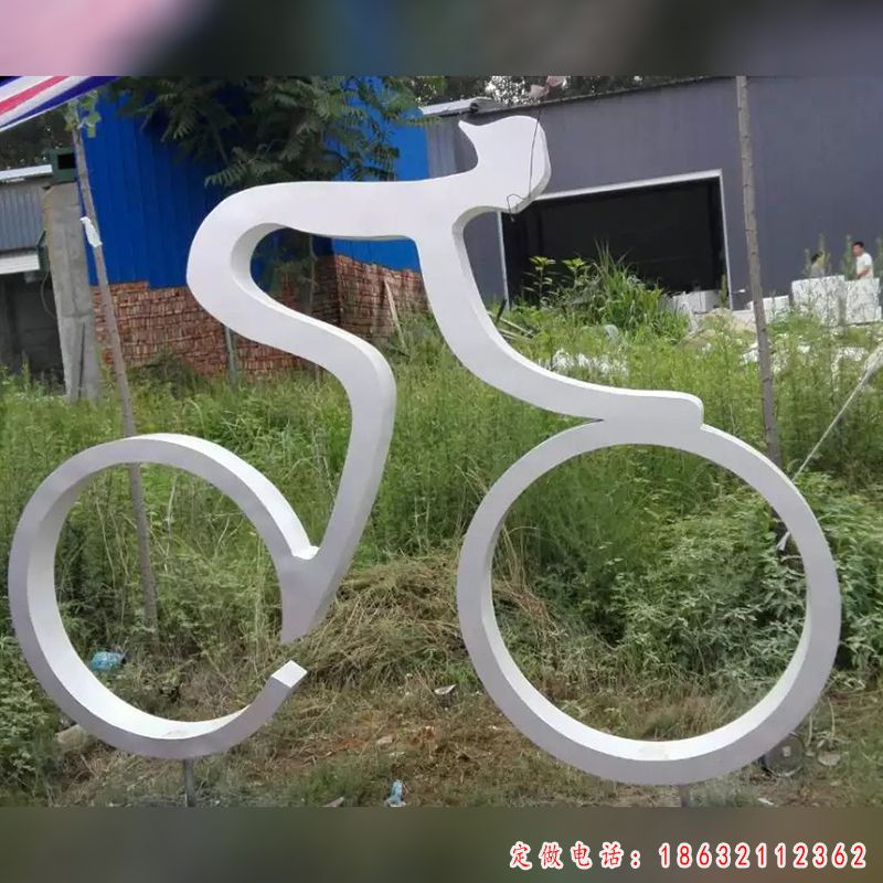 不锈钢镜面自行车标志雕塑 （1）