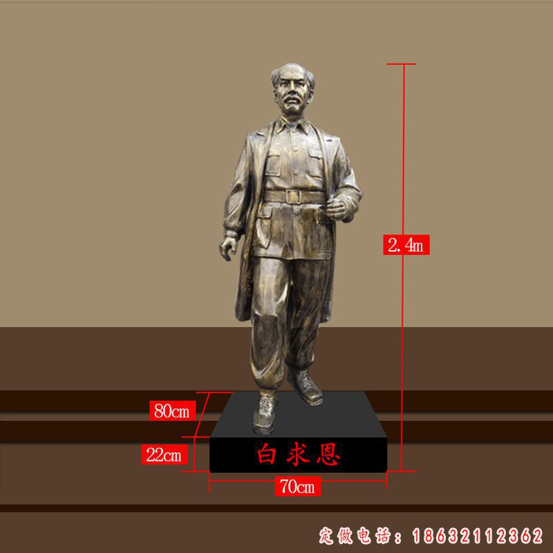 白求恩名医人物标志铜雕（1）