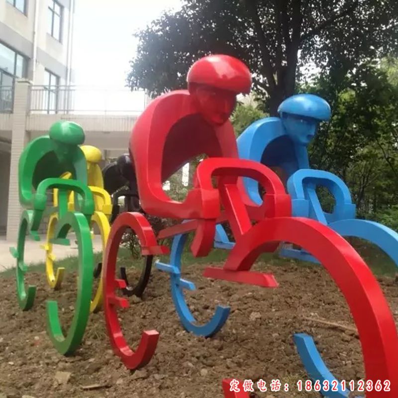 不锈钢抽象自行车景观雕塑 （1）