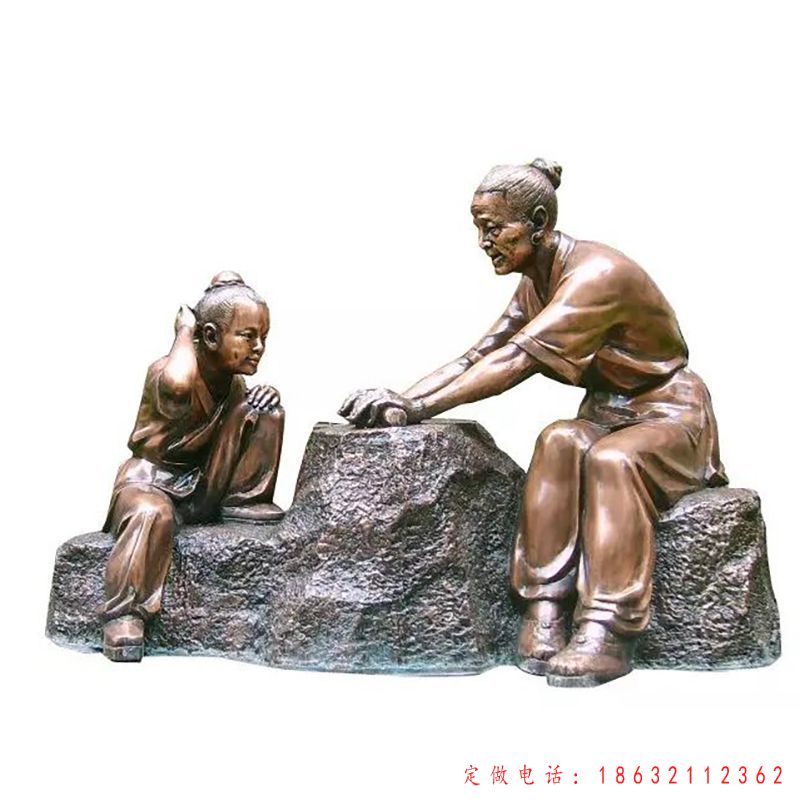铁杵磨成针校园景观铜雕（1）