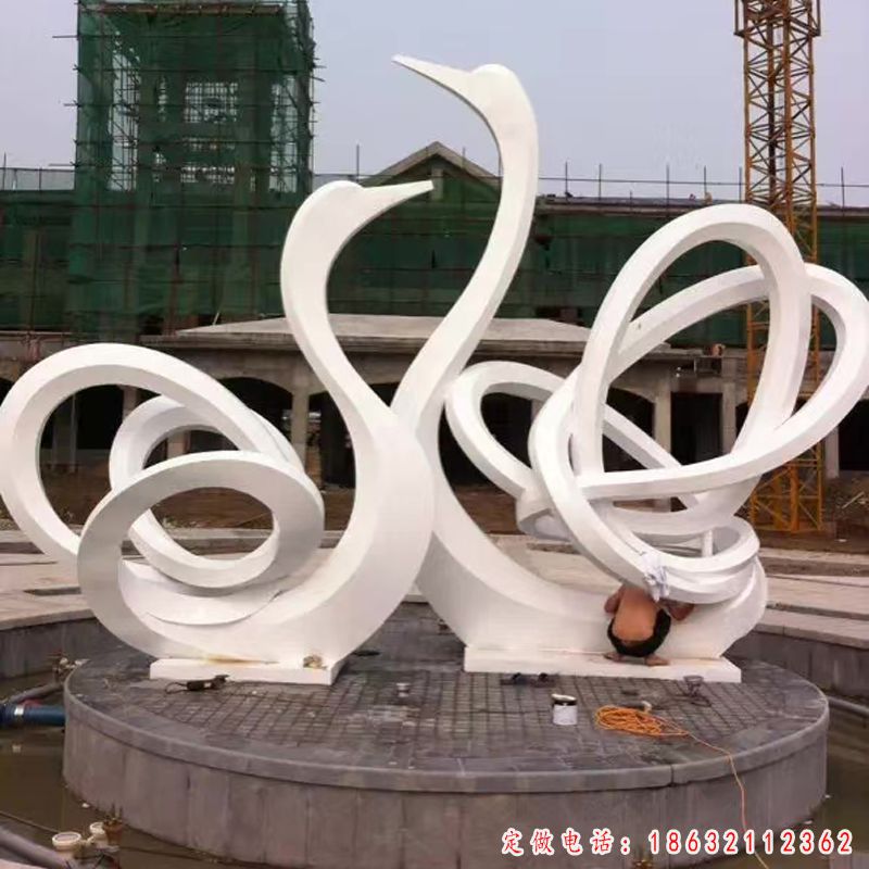 不锈钢天鹅雕塑 (61)