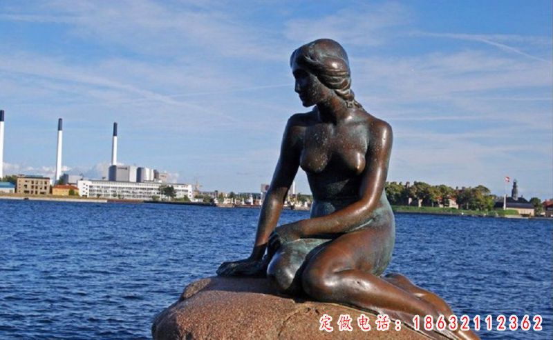 美人鱼铜雕，海边铜雕_看图王