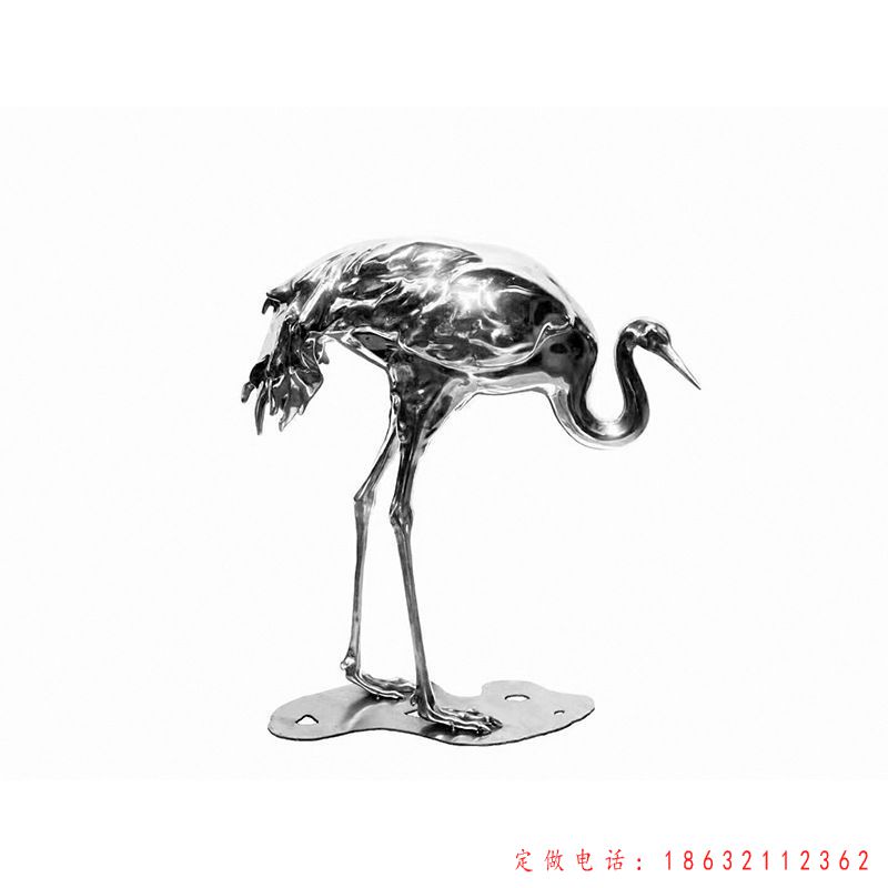 不锈钢仙鹤几何动物雕塑（1）
