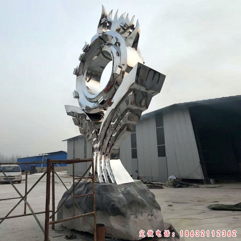 不锈钢向日葵镜面景观雕塑（1）