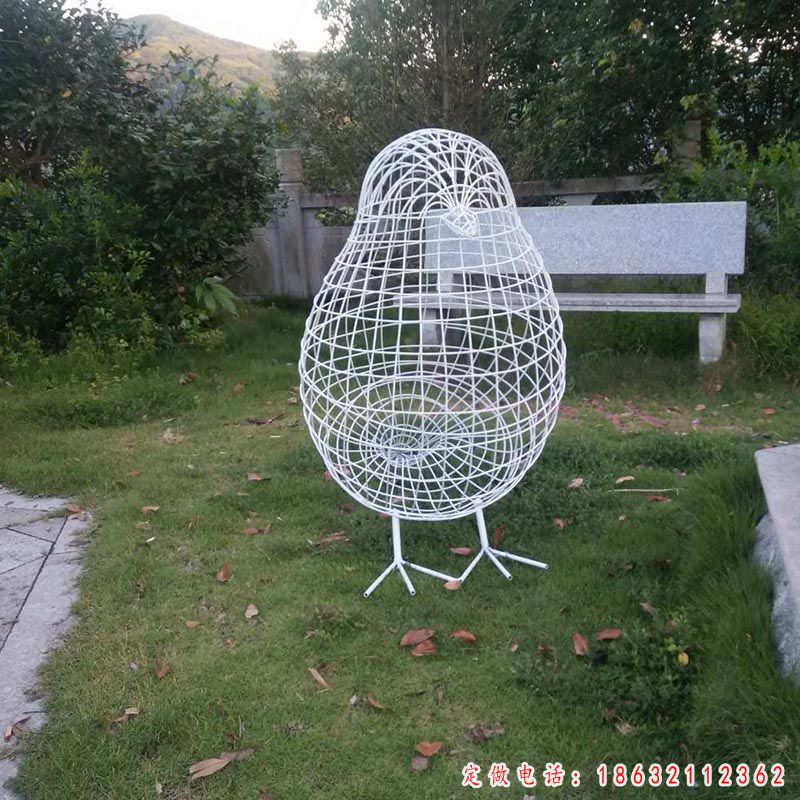不锈钢草坪小鸟景观雕塑（1）