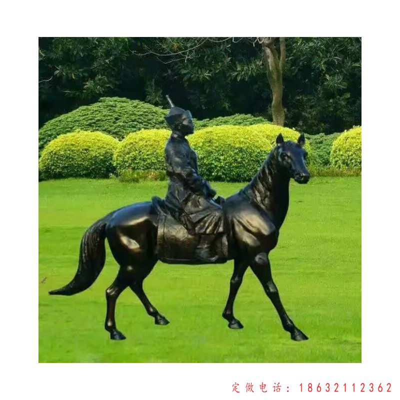 公园骑马人物景观铜雕 （1）