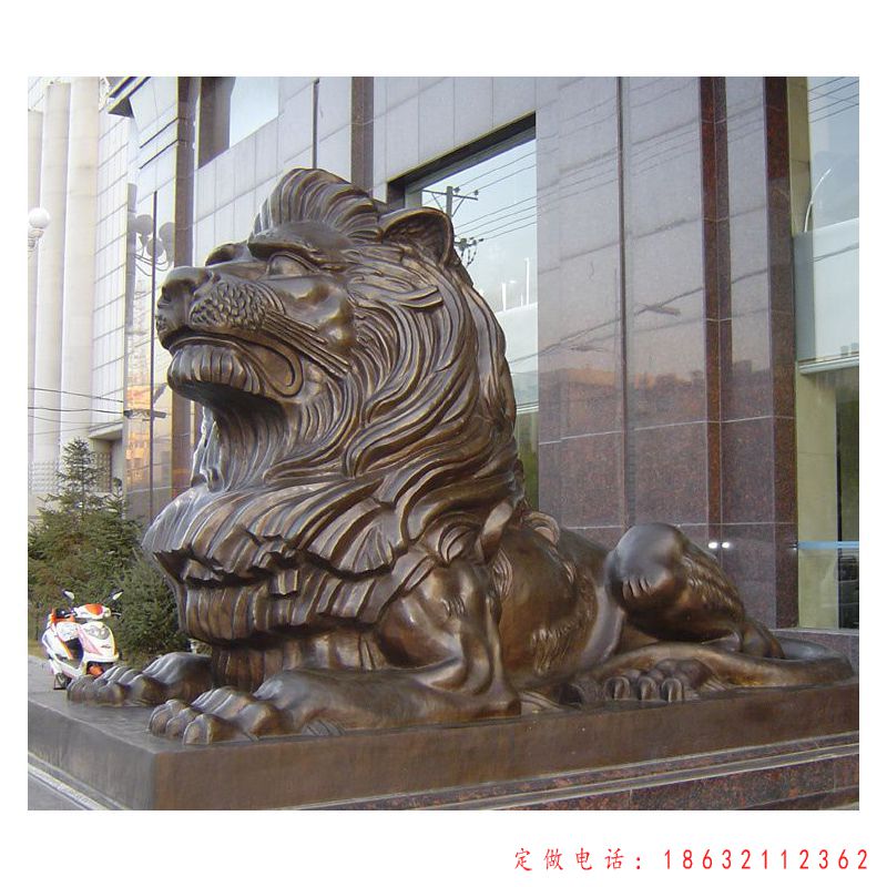 户外狮子动物标志景观铜雕（1）