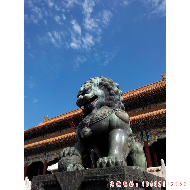踩球狮子寺庙动物铜雕（1）