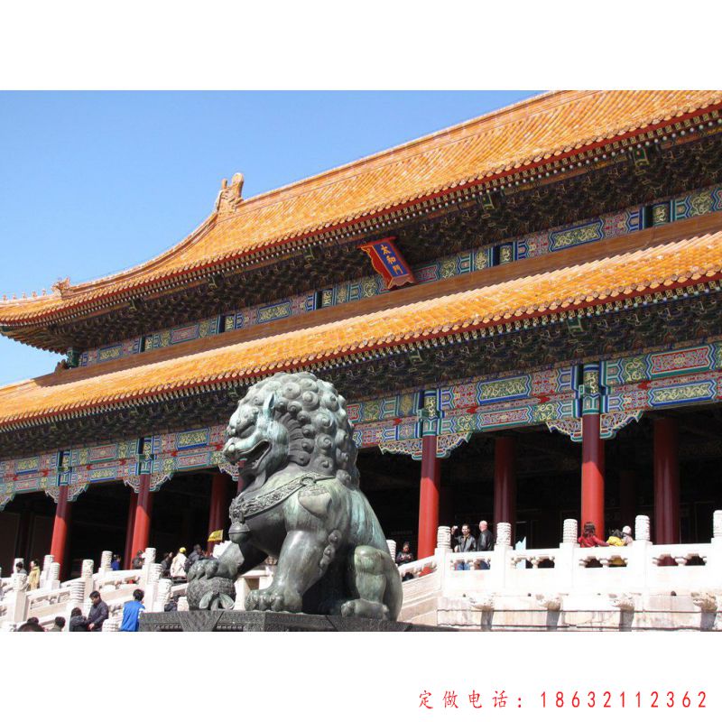 狮子寺庙动物门口铜雕（1）