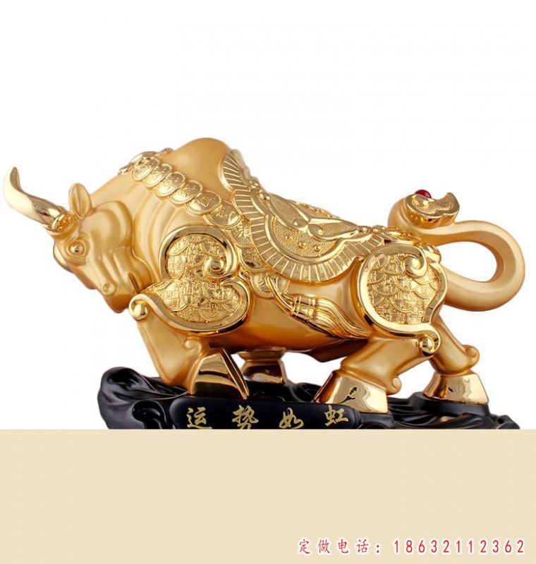 运势如虹铜雕，铜雕牛