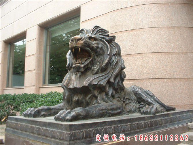 狮子铜雕，铸铜狮子雕塑，汇丰狮铜雕