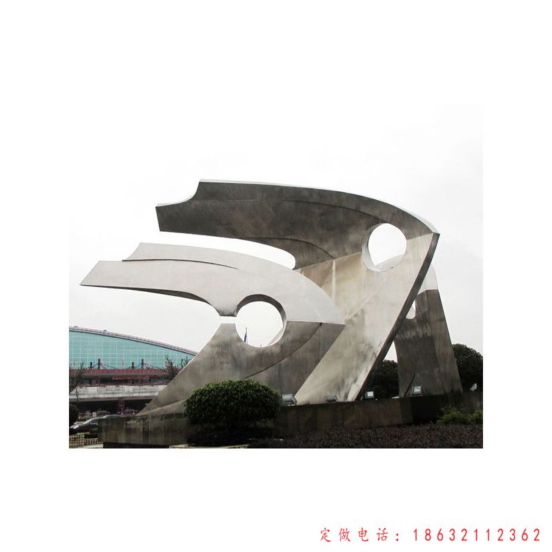 不锈钢镜面鱼标志景观雕塑 （1）