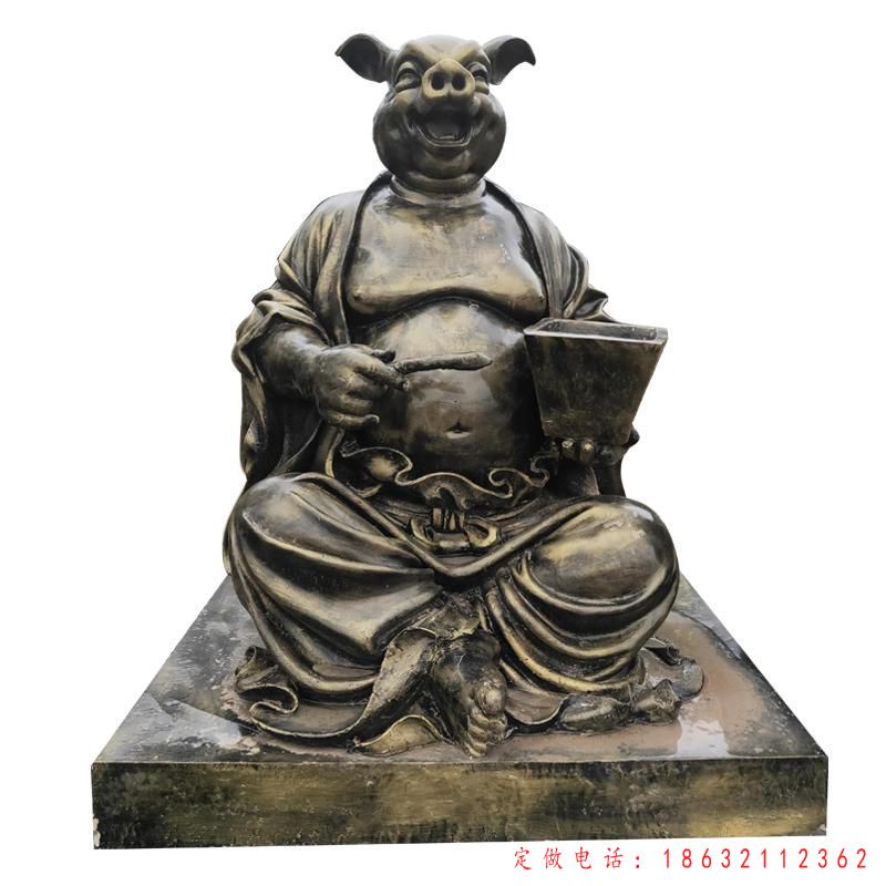 十二生肖人身猪头动物铜雕（1）