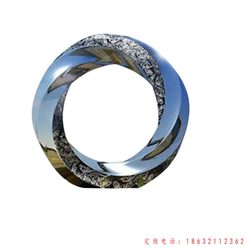 不锈钢镜面圆环景观雕塑 （1）