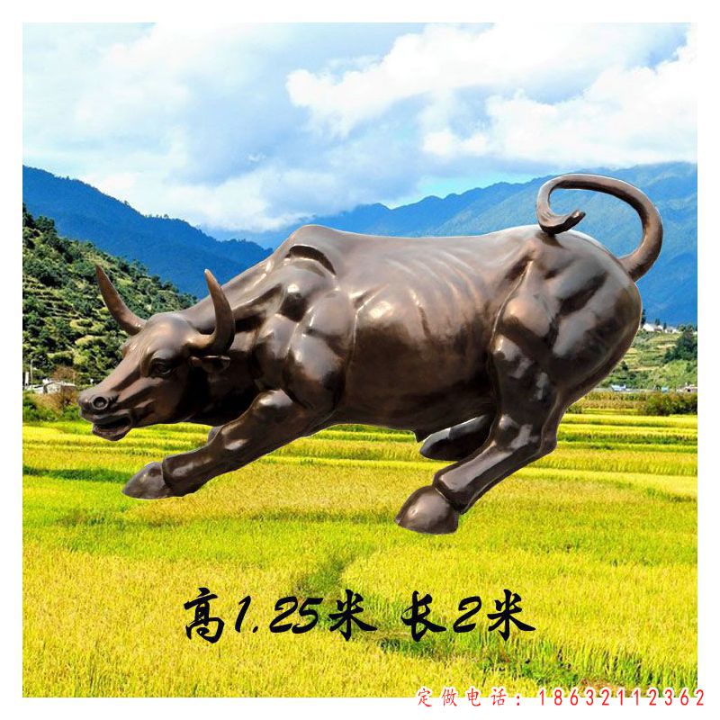 广场华尔街牛动物铜雕（1）