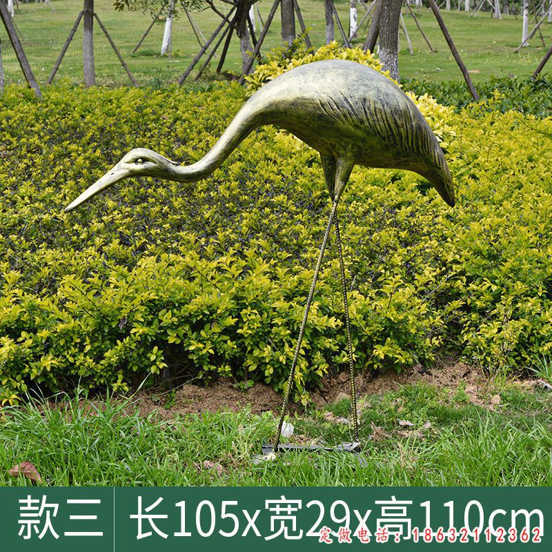 抽象仙鹤各种姿势铜雕（1）