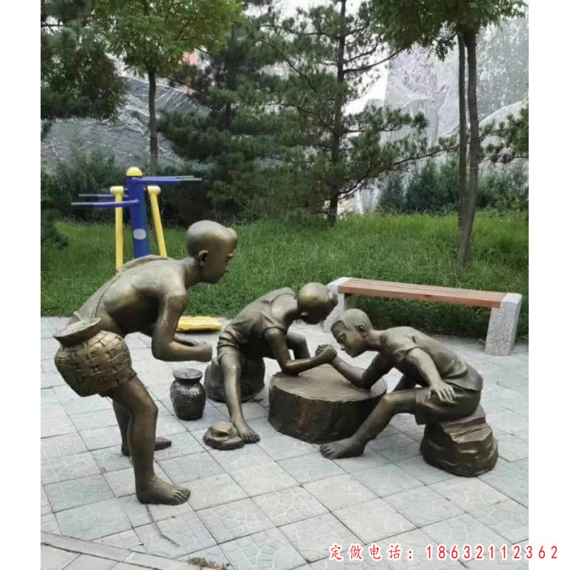 掰手腕城市标志铜雕 （1）