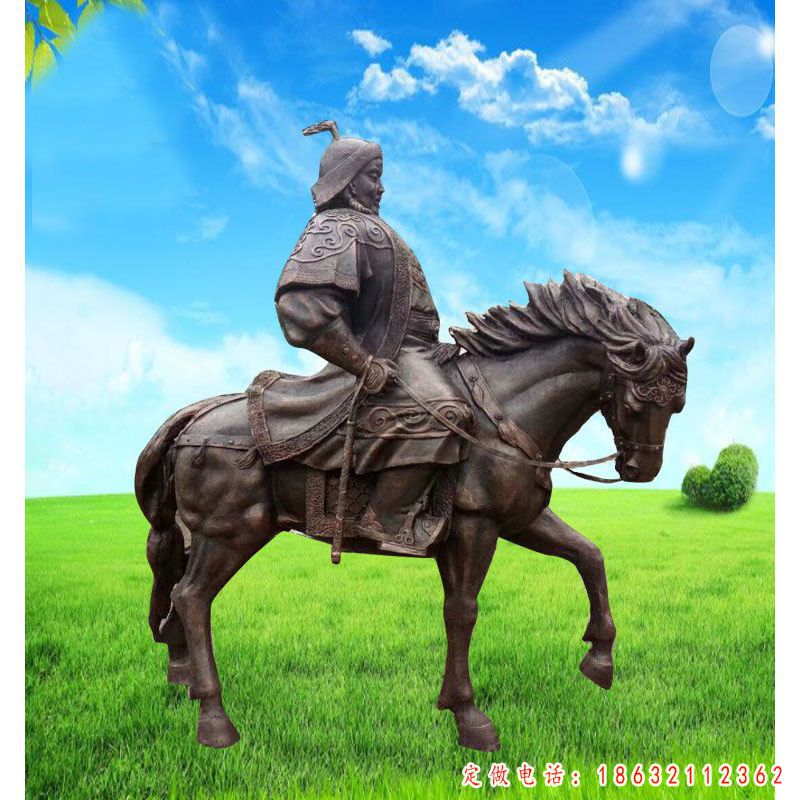 成吉思汗骑马人物标志铜雕 （1）