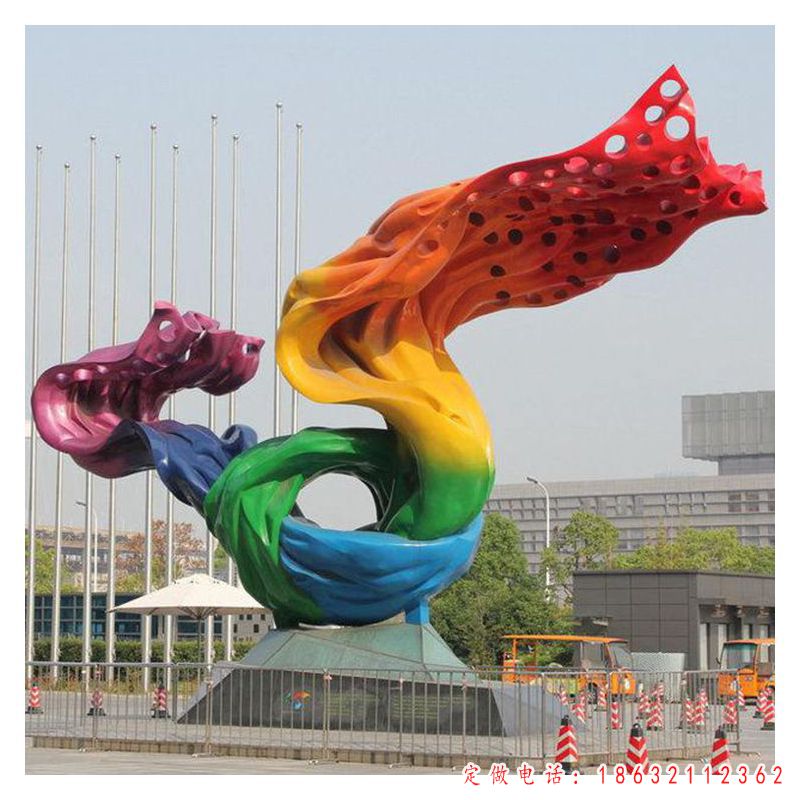 不锈钢彩带户外景观雕塑 （1）