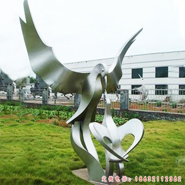 不锈钢鸽子雕塑 (7)