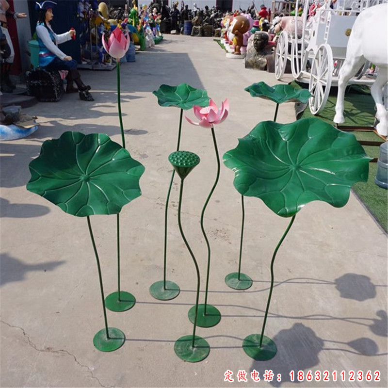 不锈钢庭院荷花植物雕塑（1）