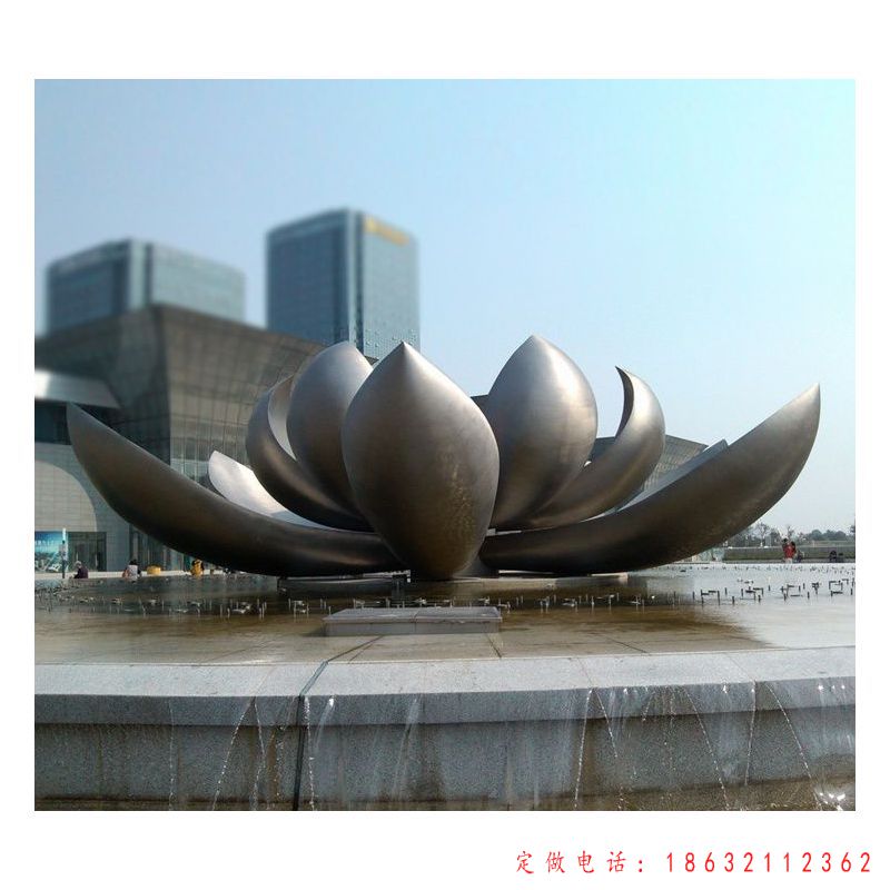 不锈钢酒店荷花景观雕塑（1）