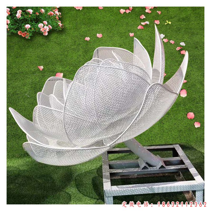 不锈钢广场镂空鲜花雕塑 （1）