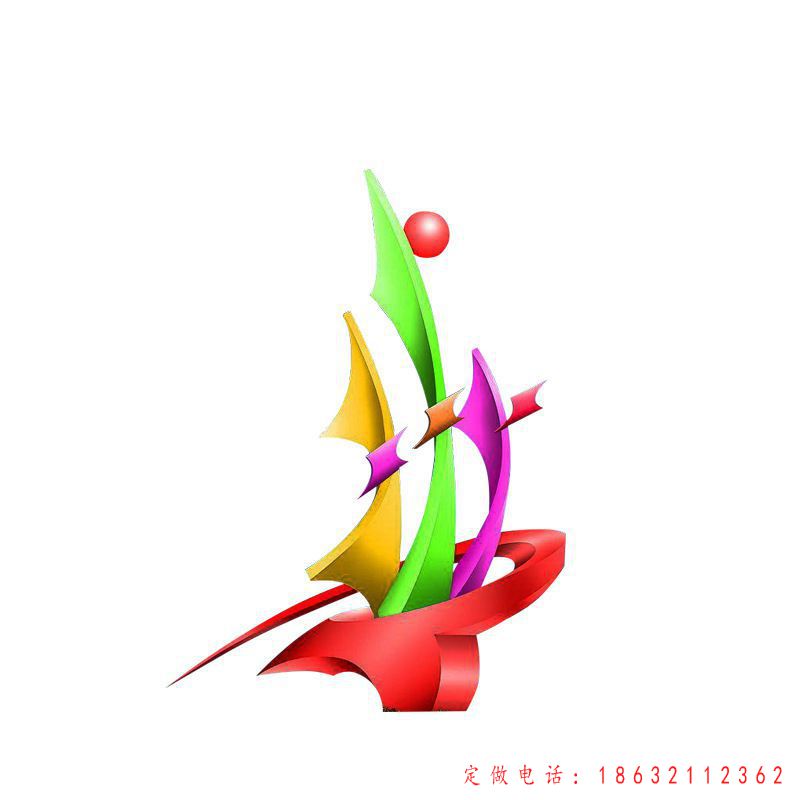 不锈钢广场彩绘景观雕塑 （1）