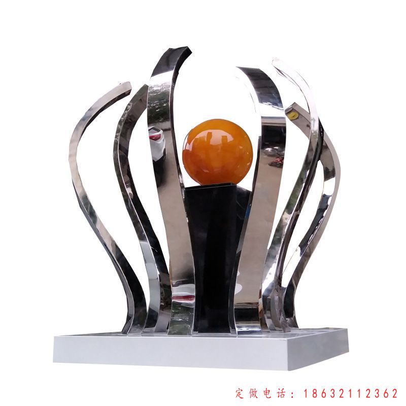 不锈钢广场镜面标志雕塑 （1）