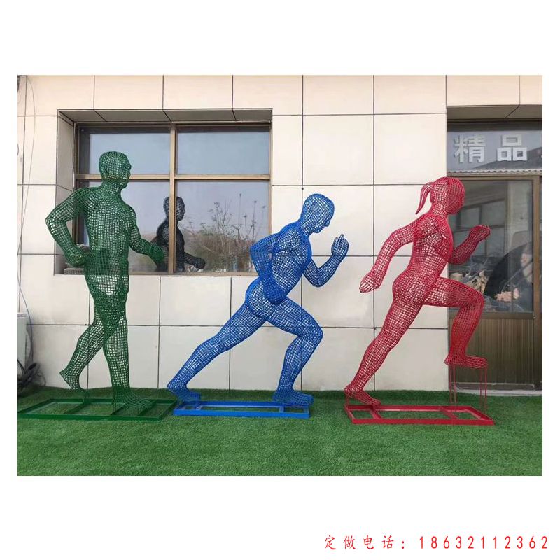 不锈钢彩绘人物运动雕塑（1）