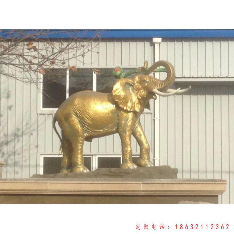 吉祥大象动物标志铜雕（1）
