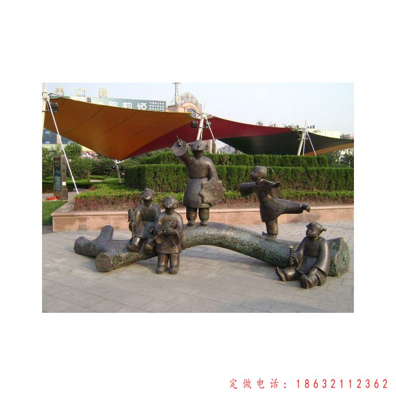 小孩放风筝公园景观铜雕（1）
