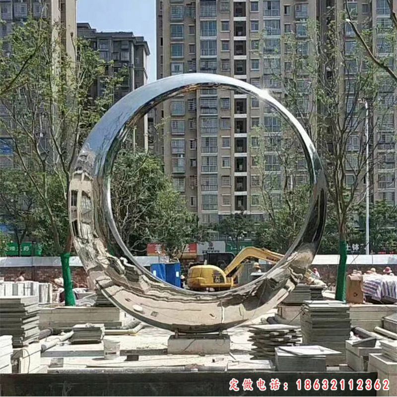 不锈钢几何月亮景观雕塑 （1）