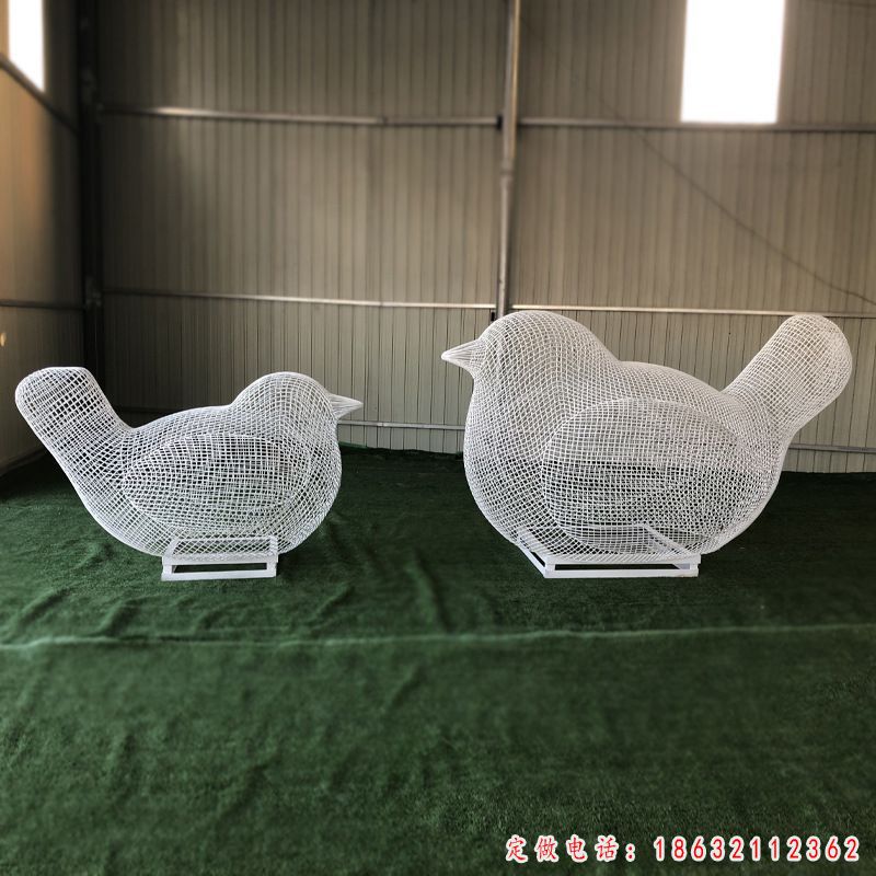 不锈钢小鸟镂空动物雕塑 （1）