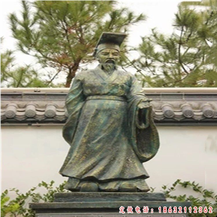 汉武帝人物铜雕，帝王