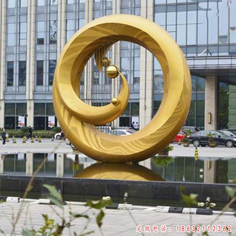 不锈钢圆环雕塑 (74)