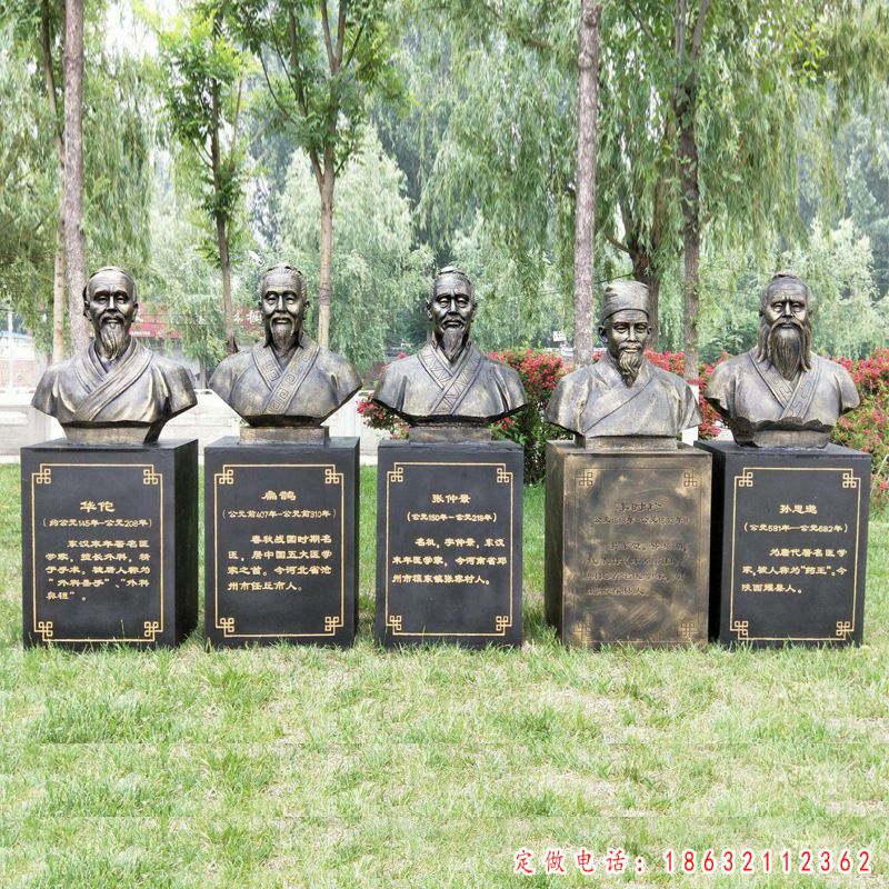中国古代名医名人胸像铜雕（1）
