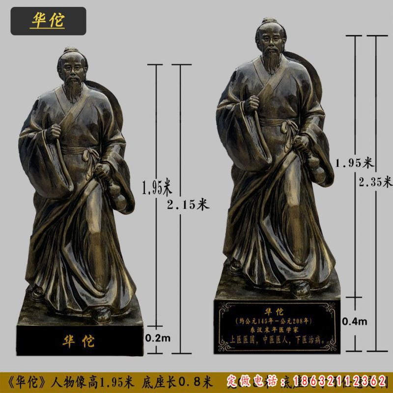 华佗古代名医人物铜雕（1）