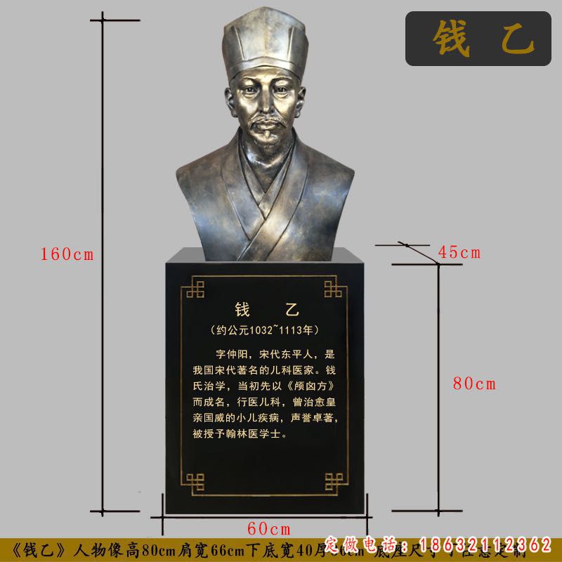 钱乙古代名医铜雕（1）