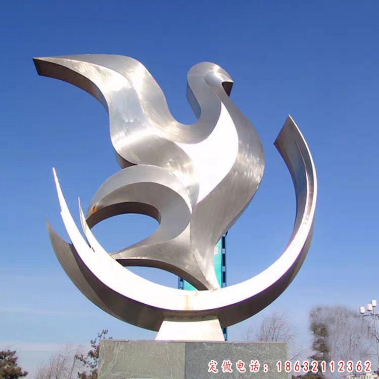 不锈钢鸽子雕塑 (2)
