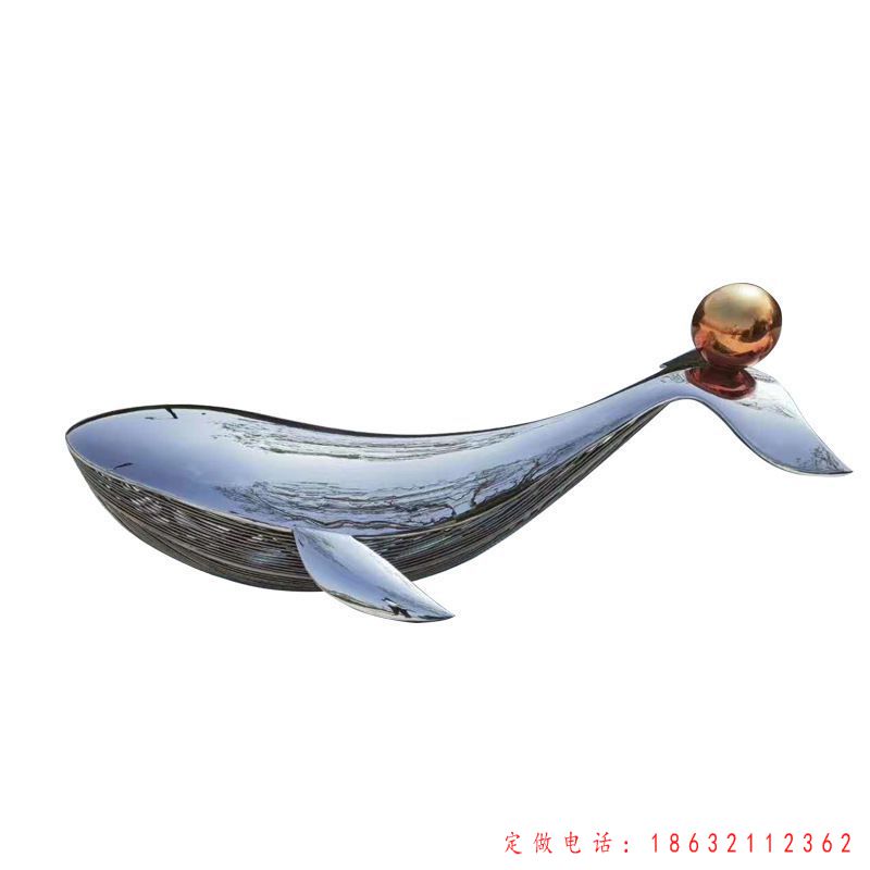 不锈钢海豚动物雕塑 (56)