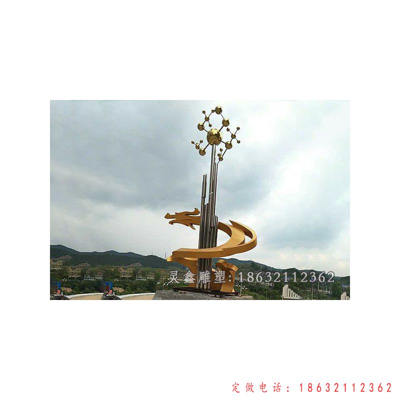 不锈钢金龙抽象雕塑