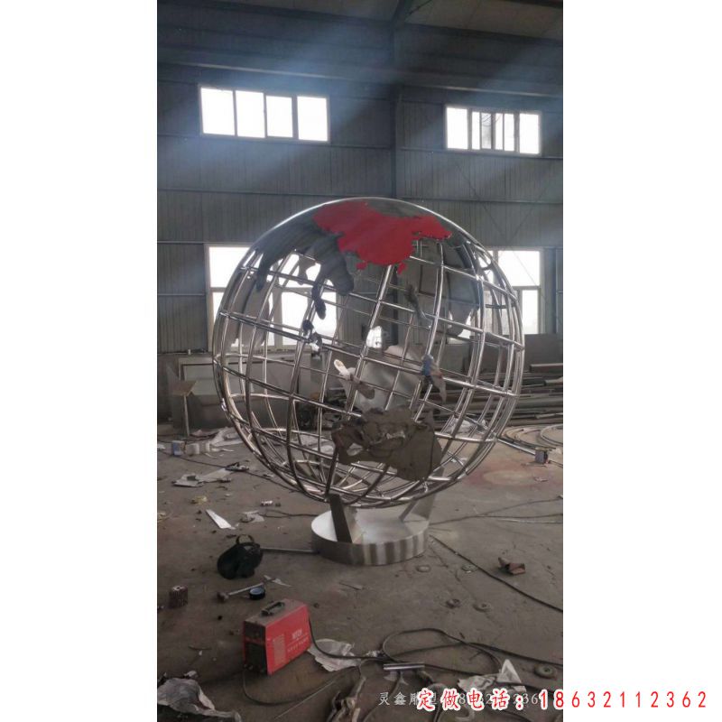 不锈钢地球仪标志雕塑