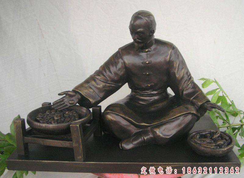 古代人物搓丸子雕塑，铸铜景观人物雕塑(11)