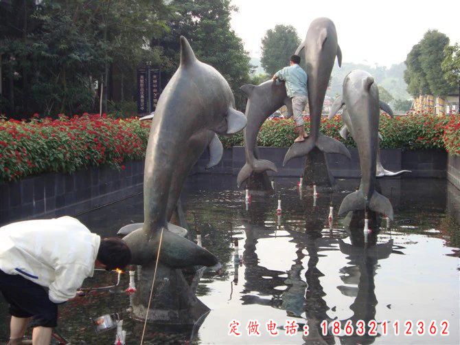 海豚动物雕塑 (24)